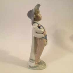 Figurine en porcelaine, Garçon au poulet, Rex Valencia