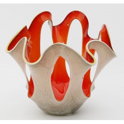 Vase Fazzoletto, verre de Murano, rouge